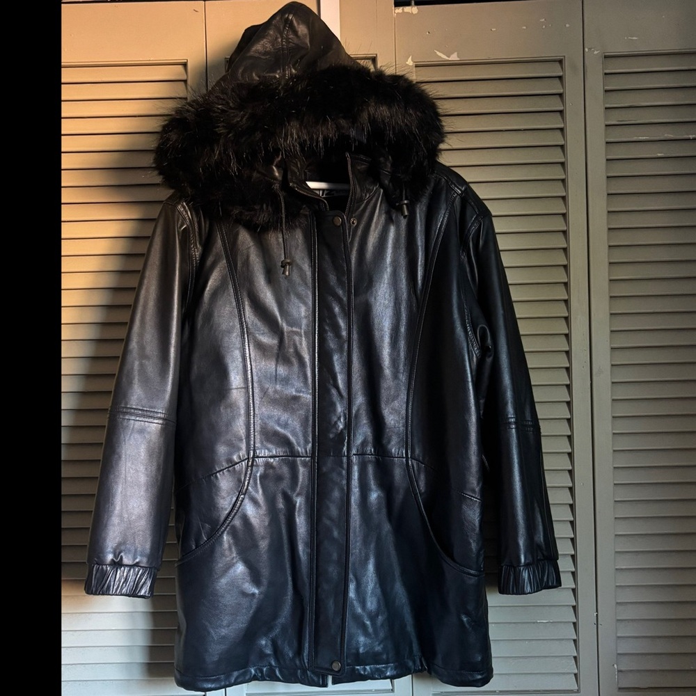 IZ sport black leather jacket